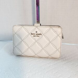 Kate Spade Natalia Quilted Wallet Leather Ivory Bifold